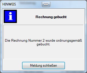 Bestätigung Rechnung gebucht